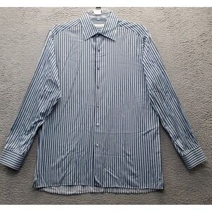 Ermenegildo Zegna Casual‎ Shirt Men's XL Multi Striped Cotton Slit Button Down